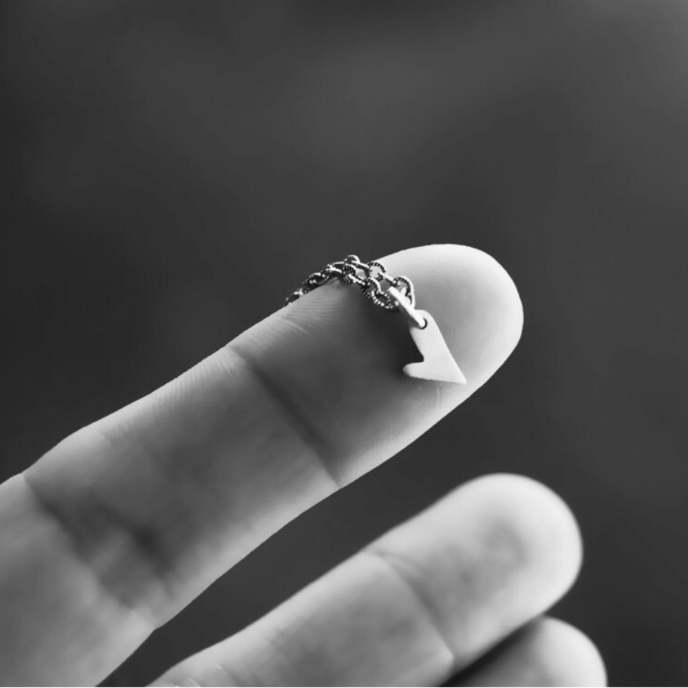 Soul Pieces Miniature Heart Necklace- Tiny Sterling Silver Heart View 3
